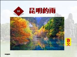 部编版语文八年级上册14昆明的雨多媒体ppt课件